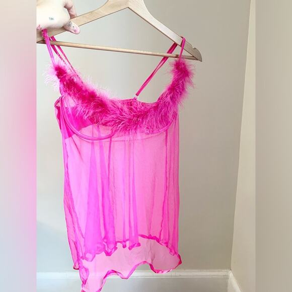 Vintage fembot furry fuzzy nightie lingerie slip barbiecore Barbie intimates - Picture 7 of 9